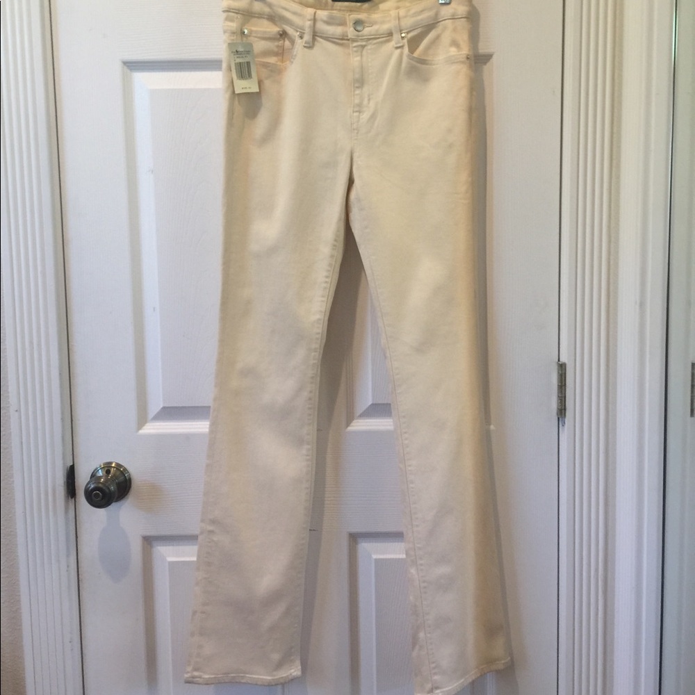 NWT Ralph Lauren Creme Skinny Straight Jeans